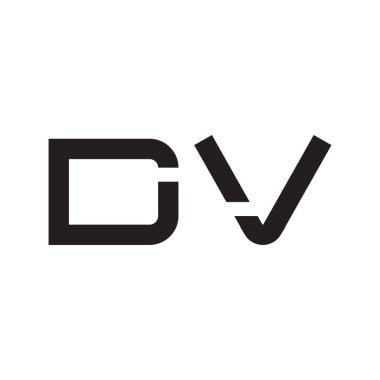 dv ilk harf vektör logo simgesi