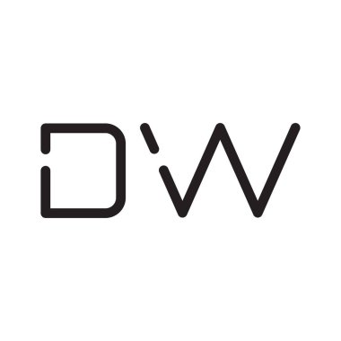 dw ilk harf vektör logo simgesi