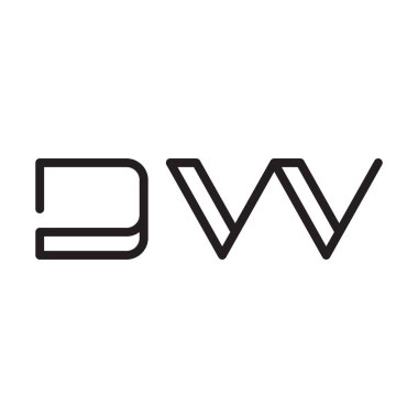 dw ilk harf vektör logo simgesi