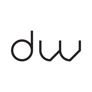 dw ilk harf vektör logo simgesi