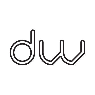 dw ilk harf vektör logo simgesi