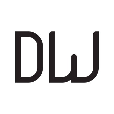 dw ilk harf vektör logo simgesi