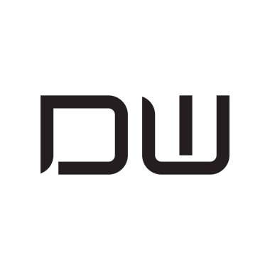 dw ilk harf vektör logo simgesi