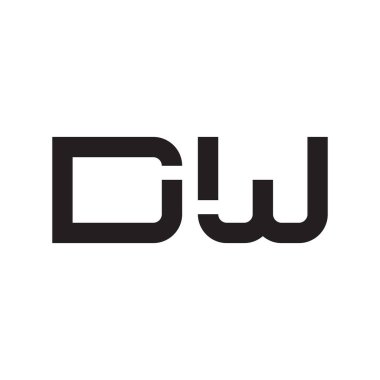 dw ilk harf vektör logo simgesi