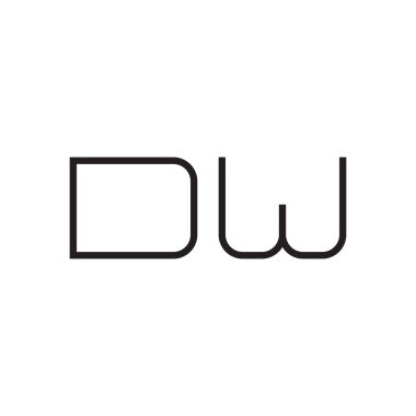 dw ilk harf vektör logo simgesi