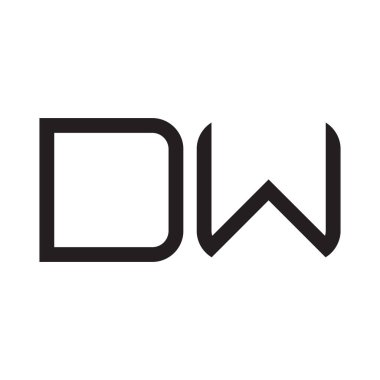 dw ilk harf vektör logo simgesi