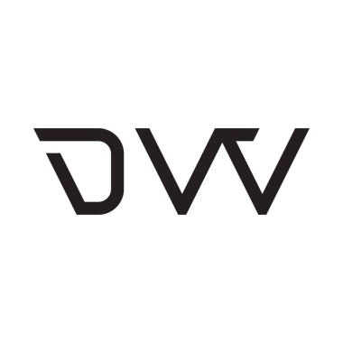dw ilk harf vektör logo simgesi