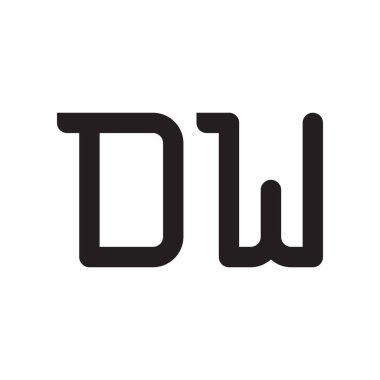 dw ilk harf vektör logo simgesi