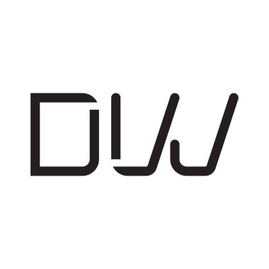dw ilk harf vektör logo simgesi