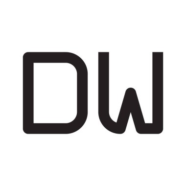 dw ilk harf vektör logo simgesi