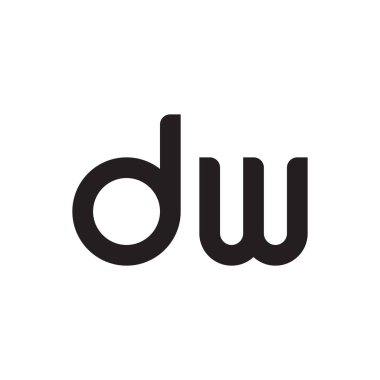 dw ilk harf vektör logo simgesi