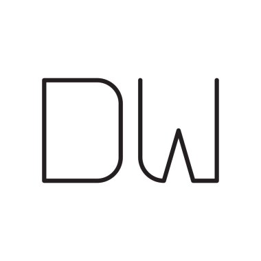 dw ilk harf vektör logo simgesi