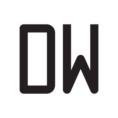 dw ilk harf vektör logo simgesi