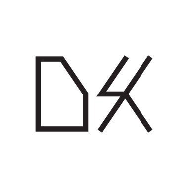 dx ilk harf vektör logo simgesi