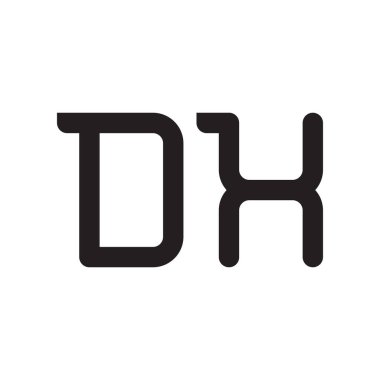 dx ilk harf vektör logo simgesi