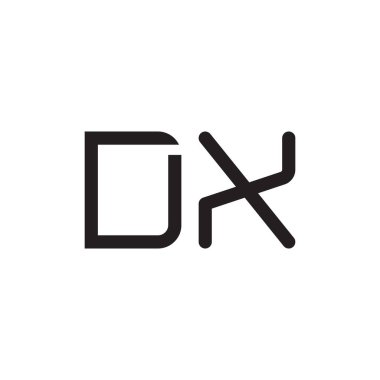 dx ilk harf vektör logo simgesi