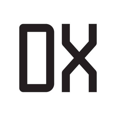 dx ilk harf vektör logo simgesi
