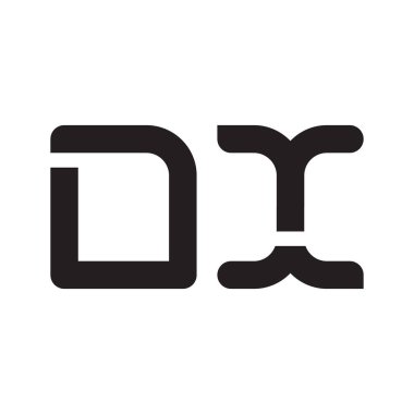 dx ilk harf vektör logo simgesi