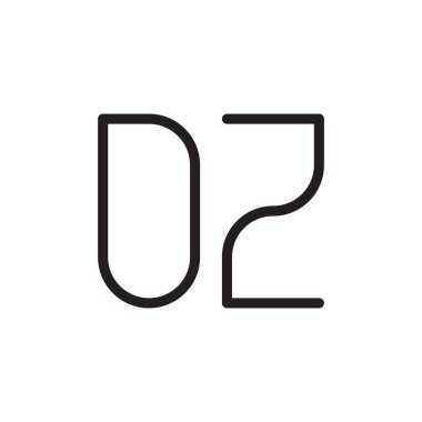 dz ilk harf vektör logo simgesi