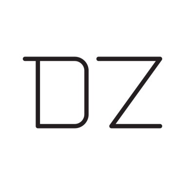 dz ilk harf vektör logo simgesi