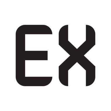 ex ilk harf vektör logo simgesi