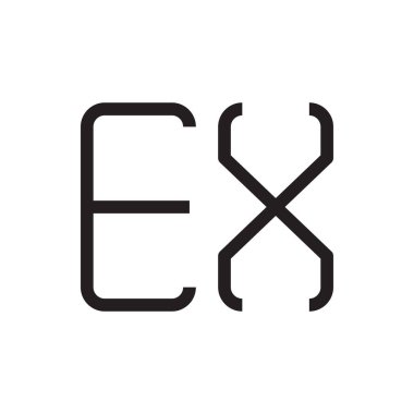 ex ilk harf vektör logo simgesi