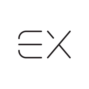 ex ilk harf vektör logo simgesi