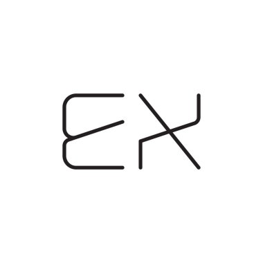 ex ilk harf vektör logo simgesi