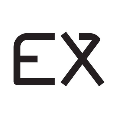 ex ilk harf vektör logo simgesi