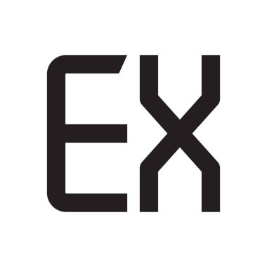ex ilk harf vektör logo simgesi