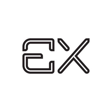 ex ilk harf vektör logo simgesi
