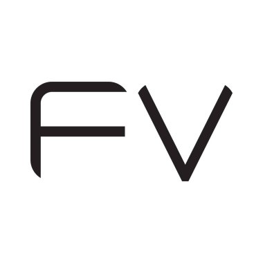 fv ilk harf vektör logo simgesi