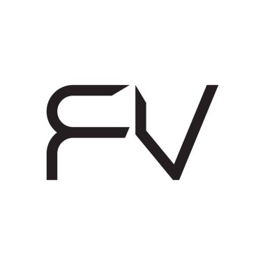 fv ilk harf vektör logo simgesi