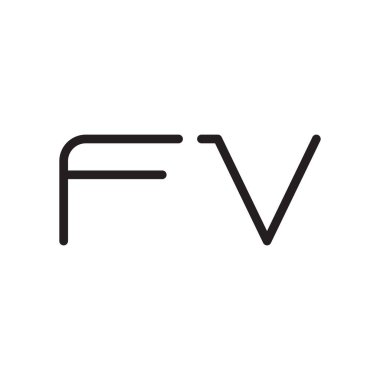 fv ilk harf vektör logo simgesi