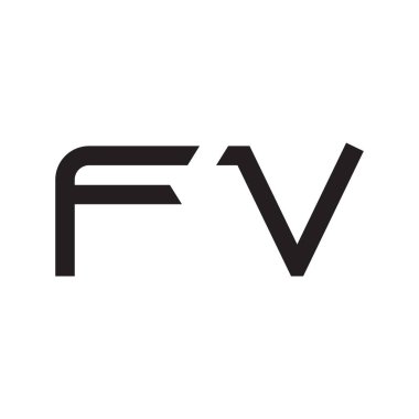 fv ilk harf vektör logo simgesi