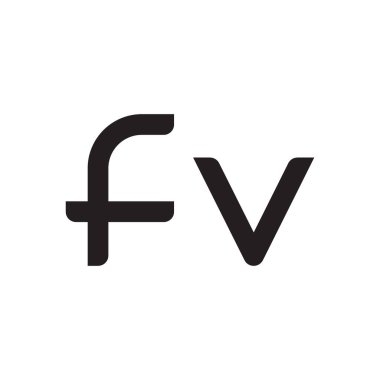 fv ilk harf vektör logo simgesi