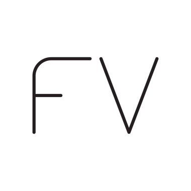 fv ilk harf vektör logo simgesi