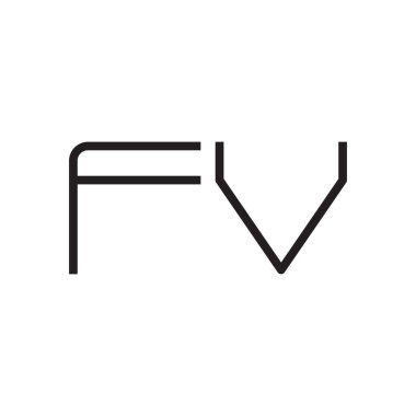 fv ilk harf vektör logo simgesi