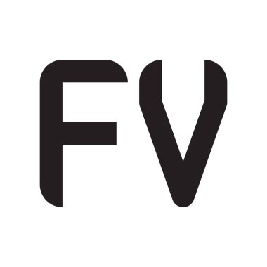 fv ilk harf vektör logo simgesi