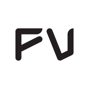 fv ilk harf vektör logo simgesi