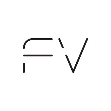 fv ilk harf vektör logo simgesi
