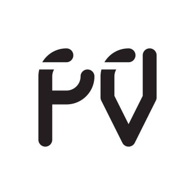 fv ilk harf vektör logo simgesi