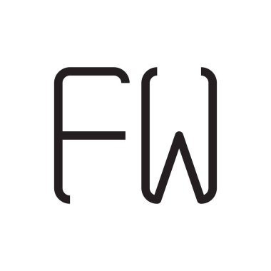 fw ilk harf vektör logo simgesi