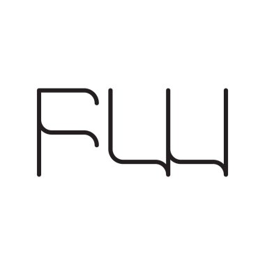 fw ilk harf vektör logo simgesi