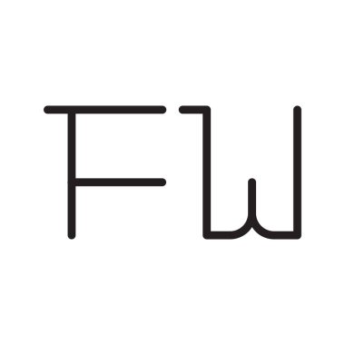 fw ilk harf vektör logo simgesi