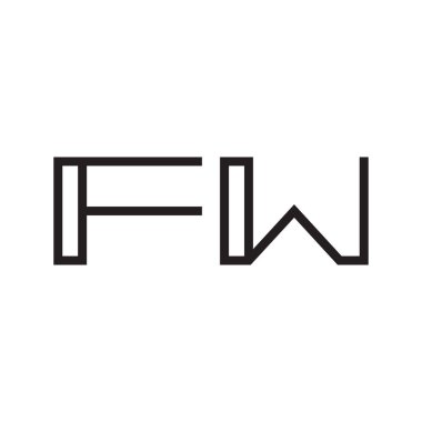 fw ilk harf vektör logo simgesi