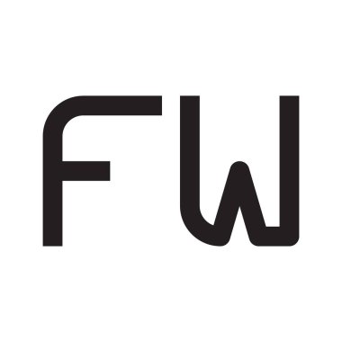 fw ilk harf vektör logo simgesi