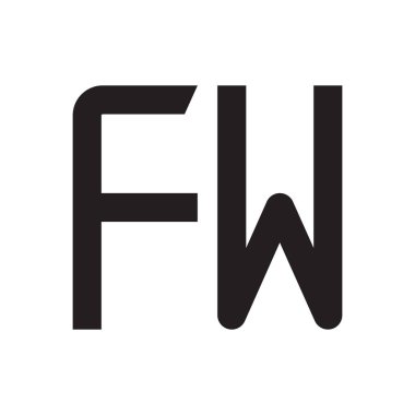 fw ilk harf vektör logo simgesi