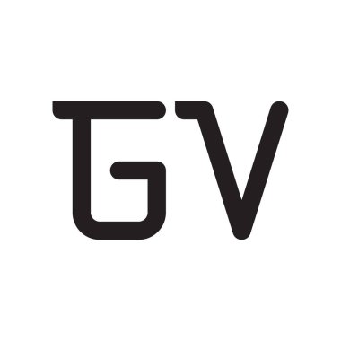 gv ilk harf vektör logo simgesi