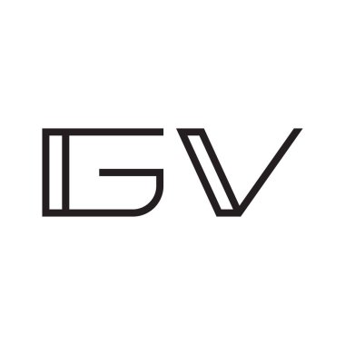 gv ilk harf vektör logo simgesi